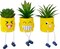3Pcs Fake Plant Faux Succulents Cute Hanging Leg Potted, Creative Artificial Succulent Plants with Pots, Mini Vibrant Yellow Potted Succulents for Home/Office/Shelf Decor